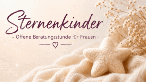 Ein Stern und kleine Blüten und dem Text 